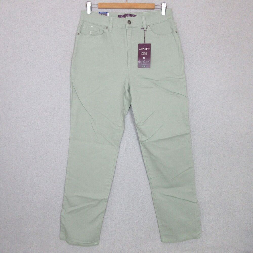 Gloria Vanderbilt Amanda Classic Rise Tapered Leg Jeans‎ Greens Size 10/Average